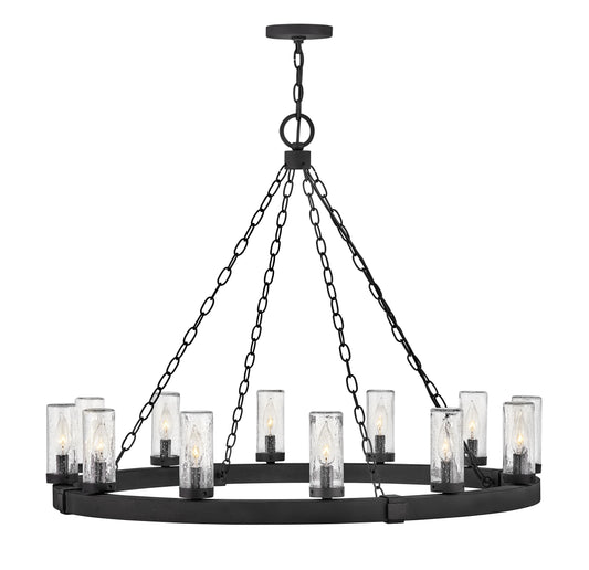 Sawyer Large Single Tier Chandelier In Black Finish