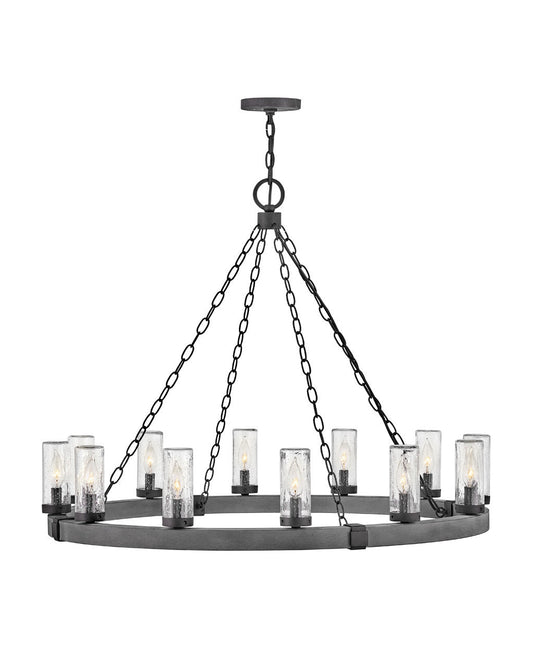 Sawyer Large Single Tier Chandelier In Black Finish