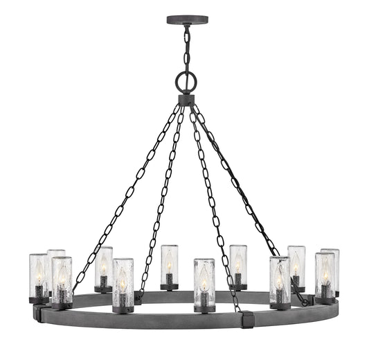Sawyer Large Single Tier Chandelier In Black Finish