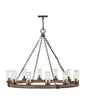 Sawyer Large Single Tier Chandelier In Wood Finish