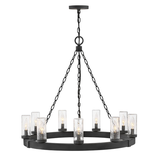 Sawyer Medium Single Tier Chandelier 12v In Black Finish