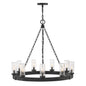 Sawyer Medium Single Tier Chandelier 12v In Black Finish