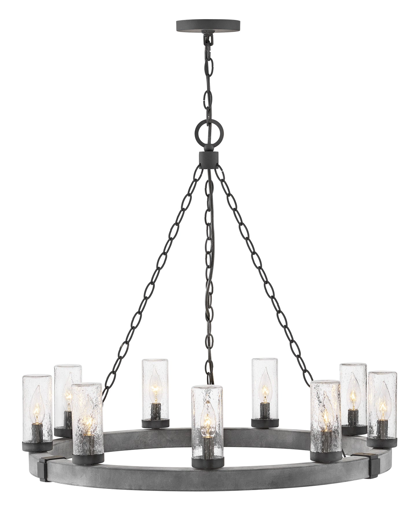 Sawyer Medium Single Tier 12v Chandelier In Black Finish