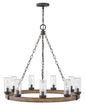 Sawyer Medium Single Tier 12v Chandelier In Wood Finish