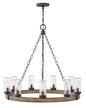 Sawyer Medium Single Tier Chandelier In Wood Finish