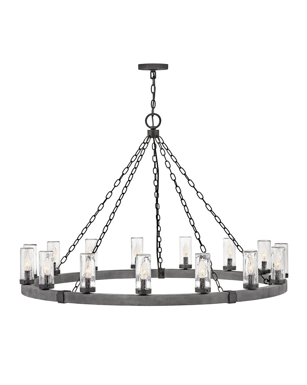 Sawyer Large Single Tier Chandelier In Black Finish