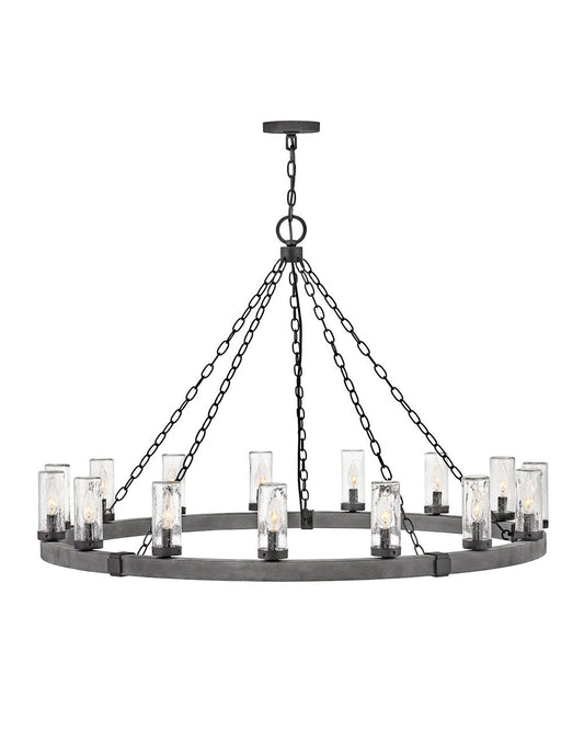 Sawyer Large Single Tier Chandelier In Black Finish