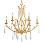 Prosecco Chandelier In Gold Leaf Finish