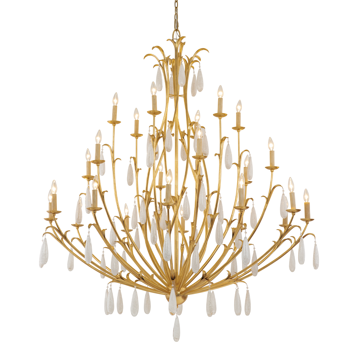 Prosecco Chandelier In Gold Leaf Finish