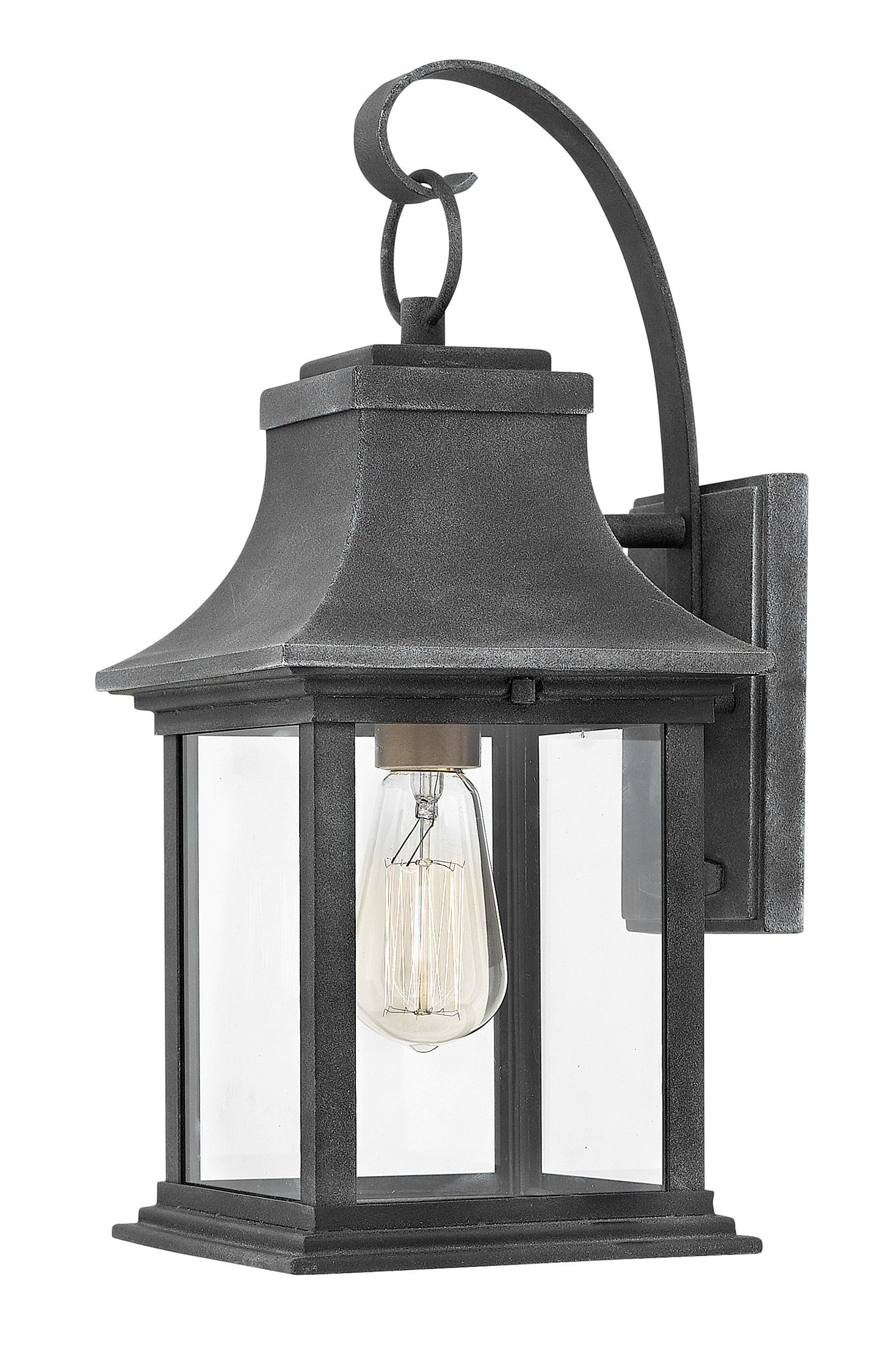 Adair Medium Wall Mount Lantern In Black Finish