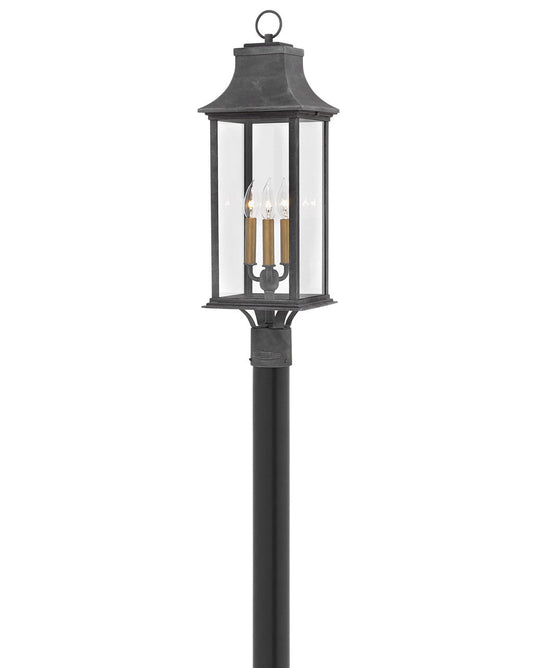 Adair Large Post Top or Pier Mount Lantern In Black Finish