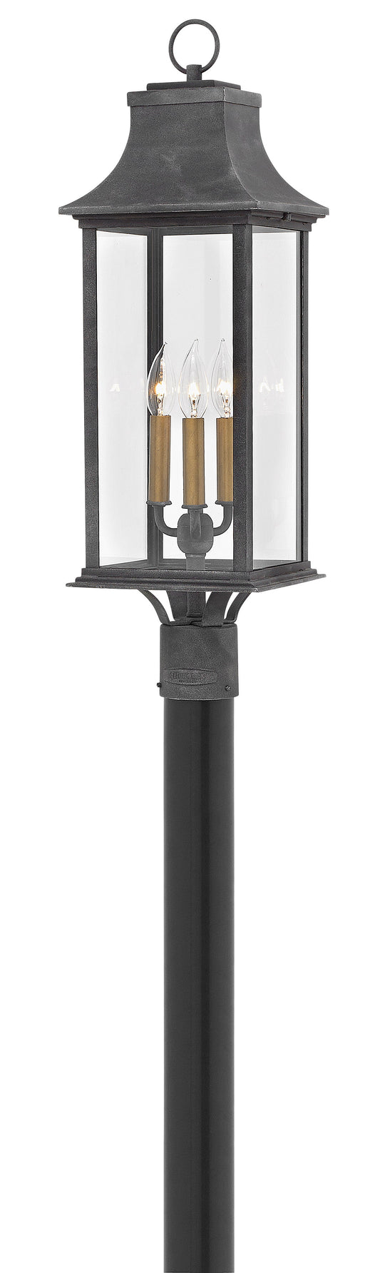 Adair Large Post Top or Pier Mount Lantern In Black Finish