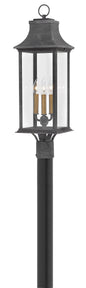 Adair Large Post Top or Pier Mount Lantern In Black Finish
