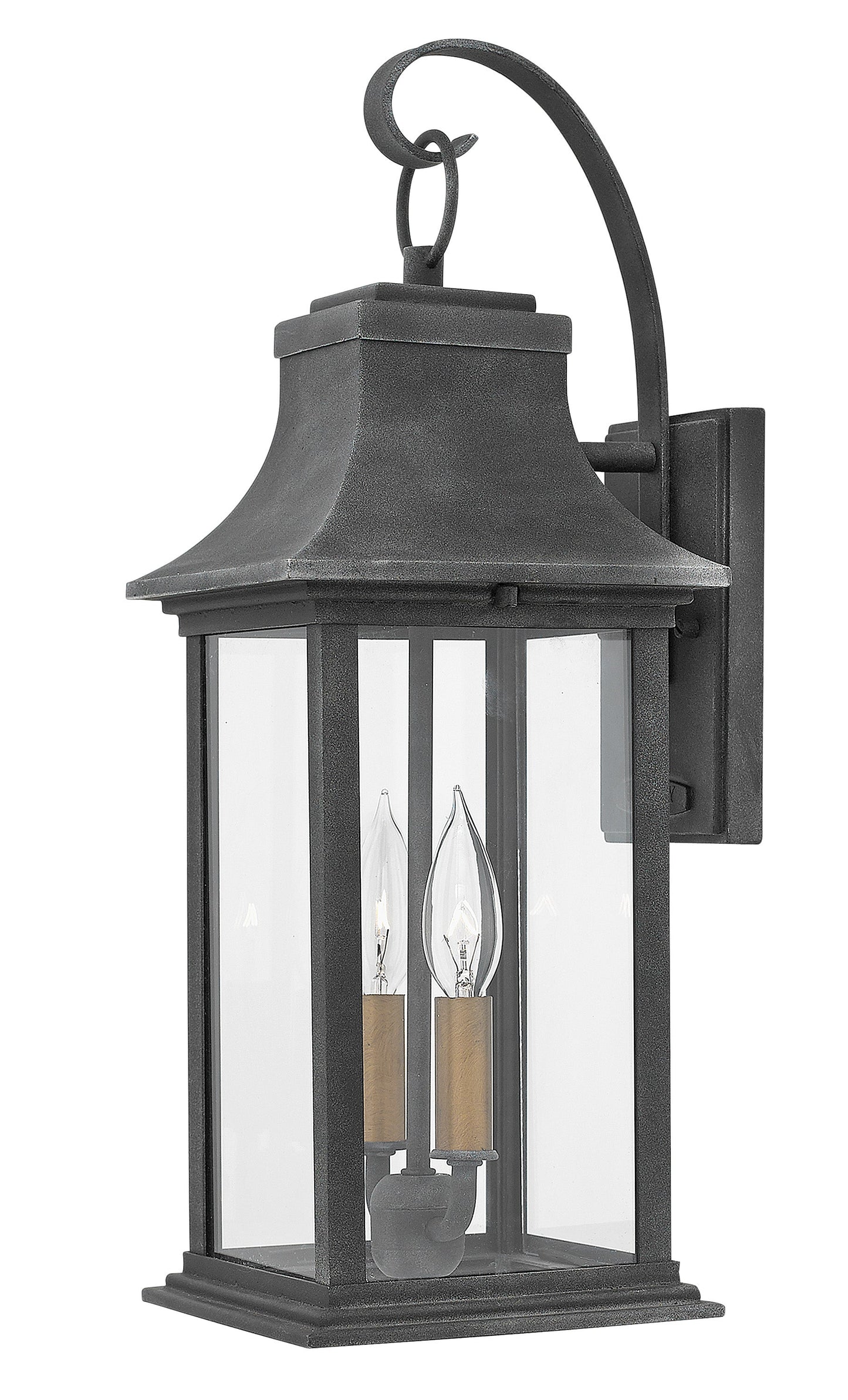 Adair Medium Wall Mount Lantern In Black Finish