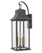 Adair Large Wall Mount Lantern In Black Finish