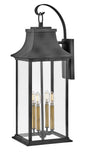 Adair Large Wall Mount Lantern In Black Finish