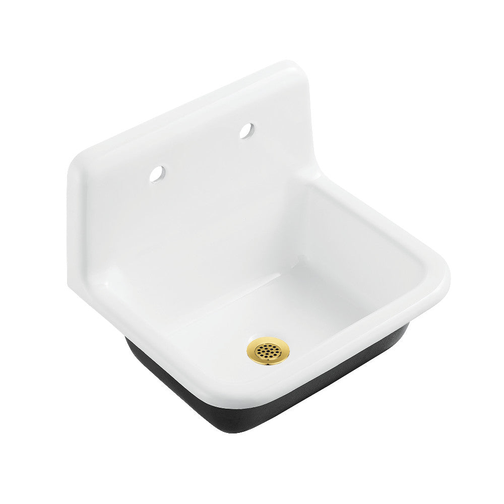 Petra Galley 22.0625 Inch Wall Mount Utility Sink in White