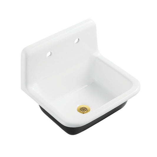 Petra Galley 22.0625 Inch Wall Mount Utility Sink in White