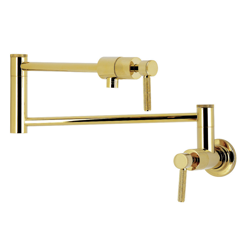 Convergent Pot Filler Faucet in Polished Brass