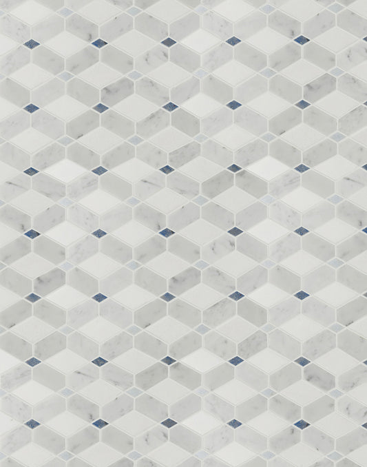Accent Bleu Pointe Bleu Mosaic Wall Tile