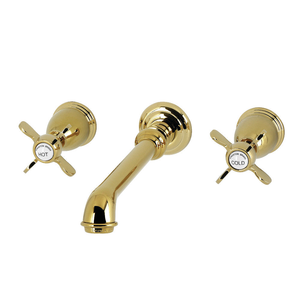 Essex Wall-Mount Bathroom Faucet in Polished Brass
