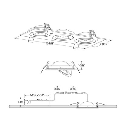 Triple FGM4 Gimbal Downlight