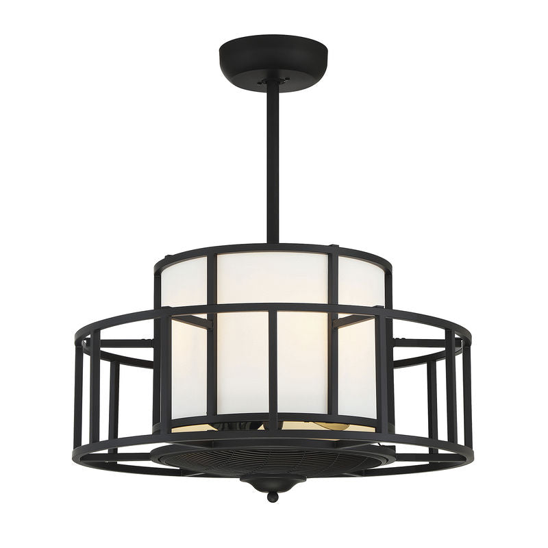 Oslo 4-Light Fan D'Lier in 
Matte Black Matte Black