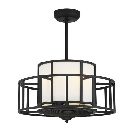 Oslo 4-Light Fan D'Lier in 
Matte Black Matte Black