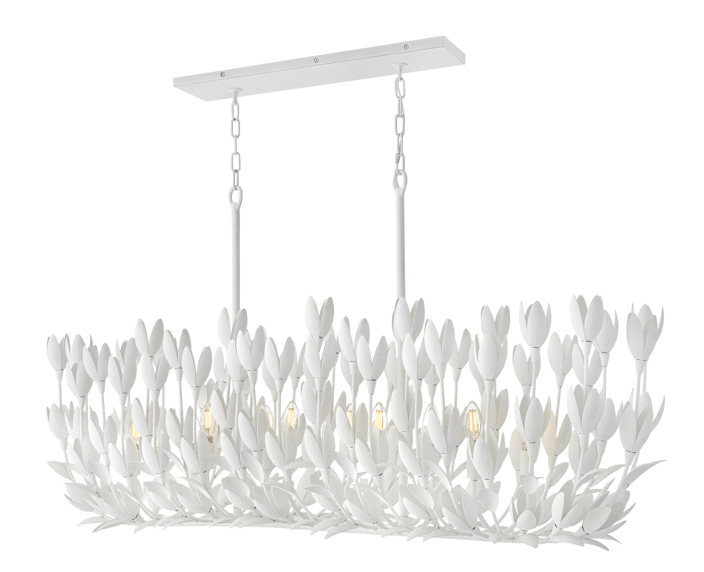Flora Large Ten Light Linear In White Finish