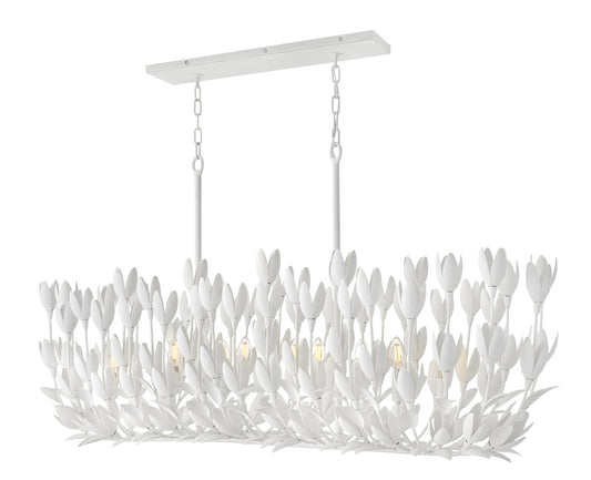 Flora Large Ten Light Linear In White Finish
