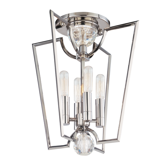 Waterloo Semi Flush with Polished Nickel Finish