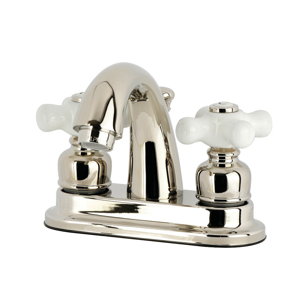 Restoration 4 Inch Centerset Bathroom Faucet in Polished Nickel