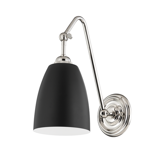 Millwood Wall Sconce with Polished Nickel/black Finish