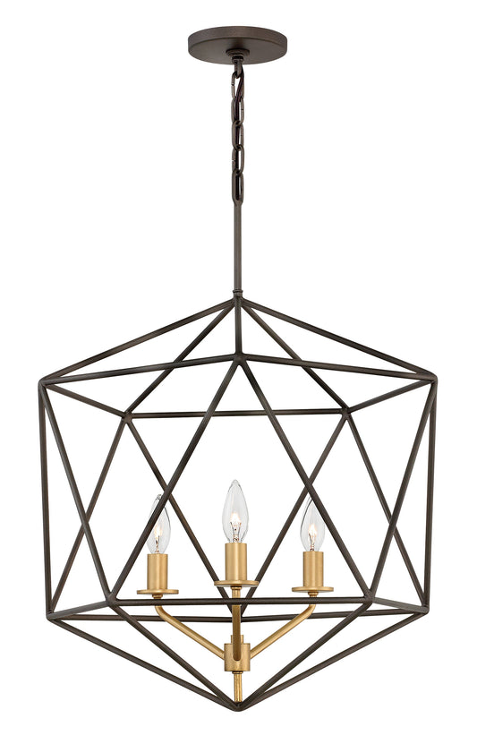Astrid Large Open Frame Pendant In Light Bronze Finish