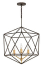 Astrid Large Open Frame Pendant In Light Bronze Finish