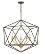 Astrid Medium Open Frame Chandelier In Light Bronze Finish