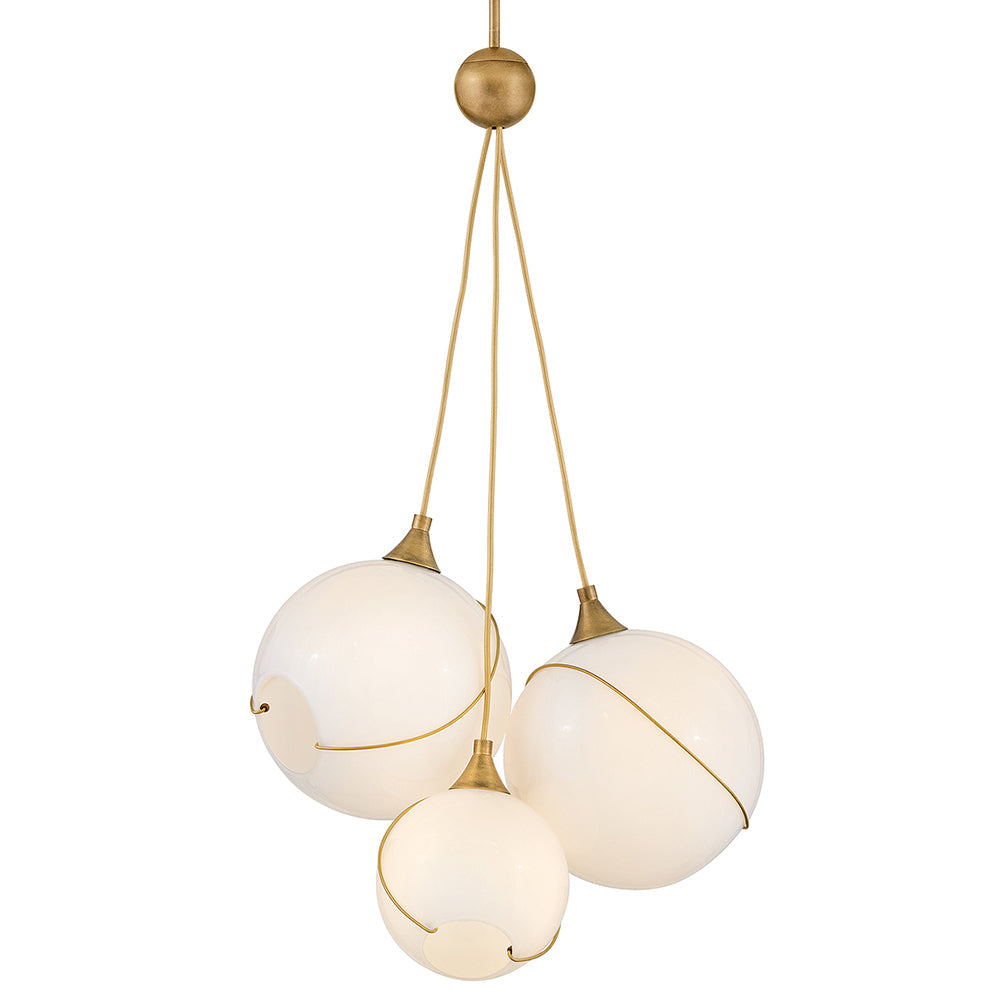 Skye Large Three Light Pendant In Light Brass Finish