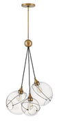 Skye Large Three Light Pendant In Light Brass Finish