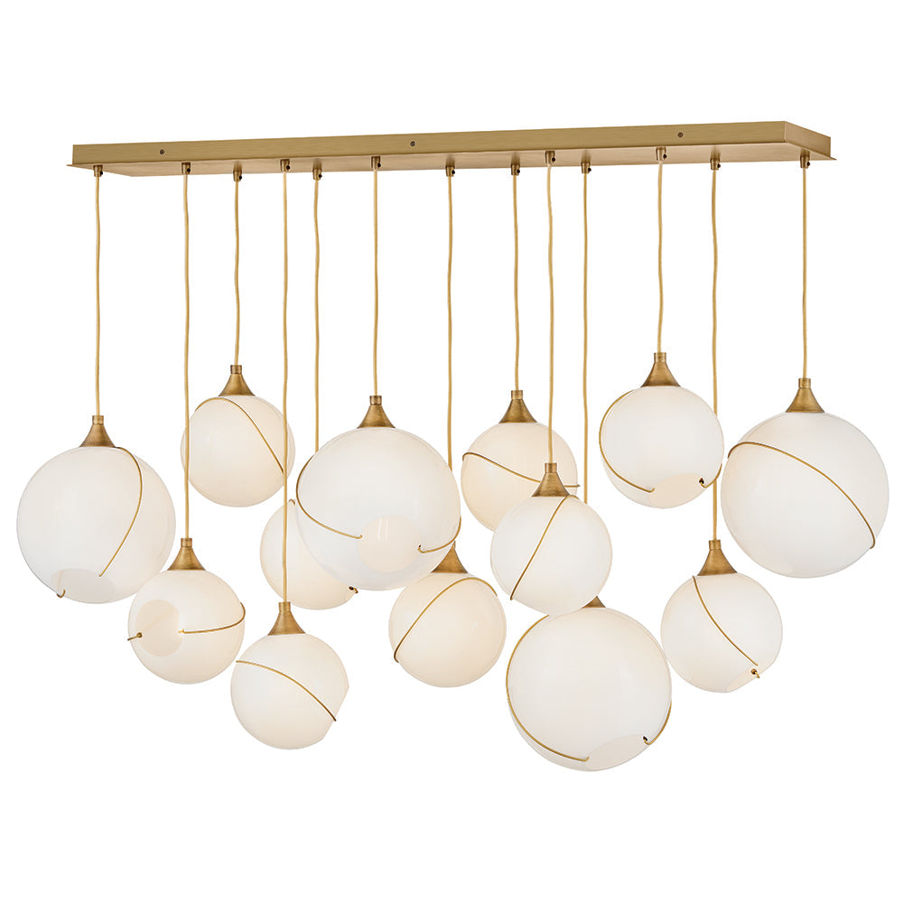 Skye Large Thirteen Light Linear In Light Brass Finish