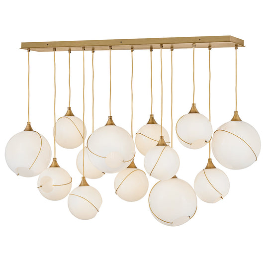 Skye Large Thirteen Light Linear In Light Brass Finish