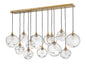 Skye Large Thirteen Light Linear In Light Brass Finish