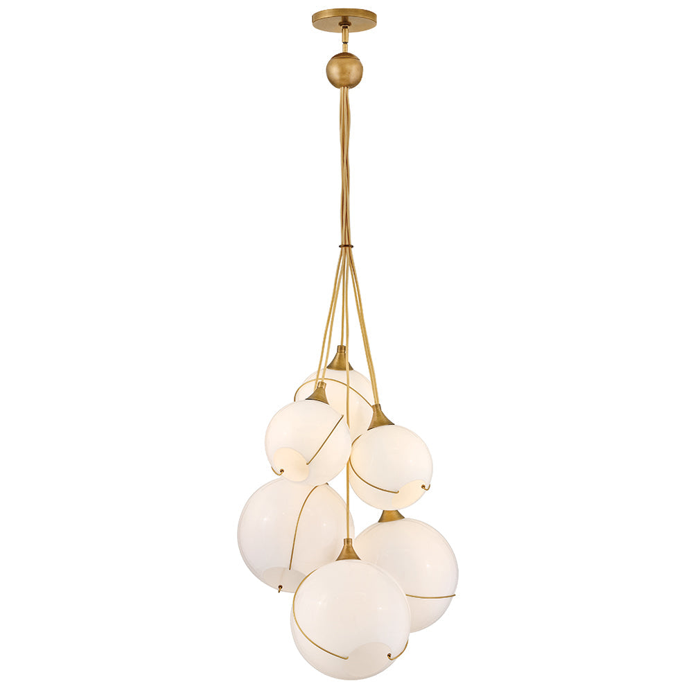 Skye Medium Six Light Multi Tier Chandelier In Light Brass Finish