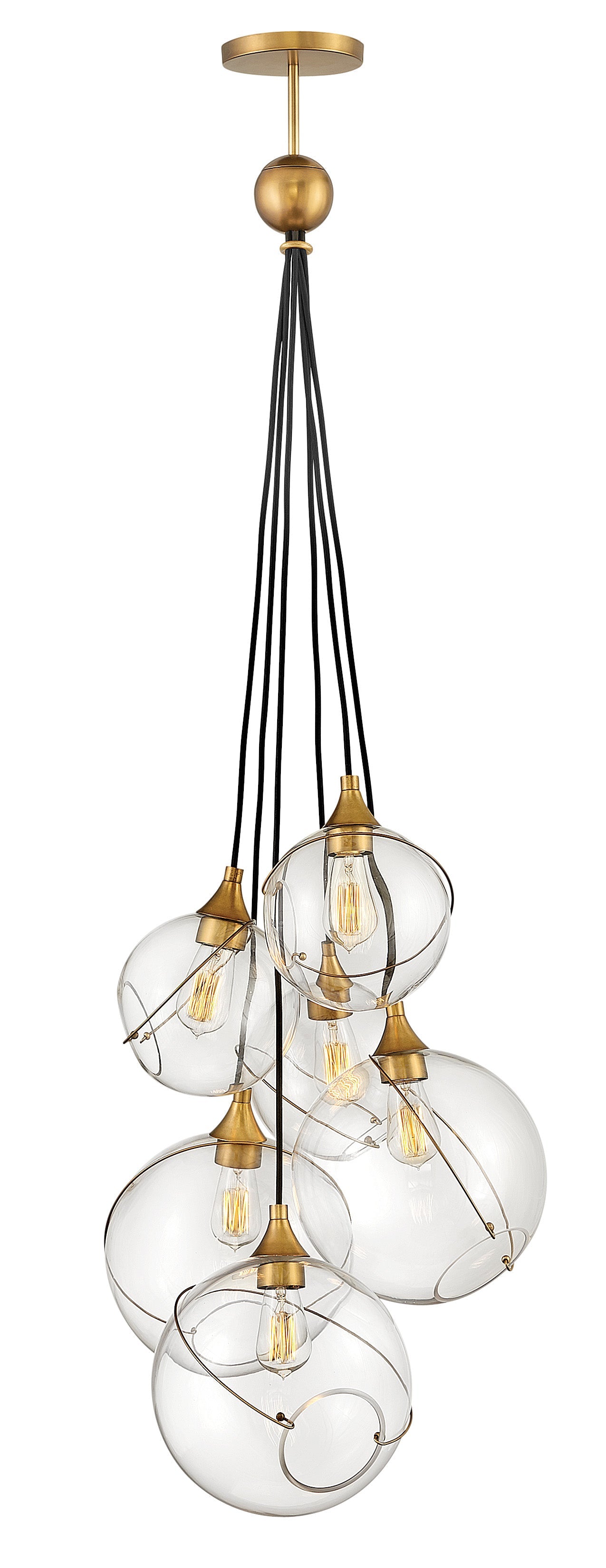 Skye Medium Six Light Multi Tier Chandelier In Light Brass Finish