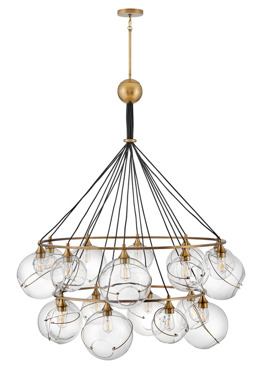 Skye Extra Large Two Tier Chandelier In Light Brass Finish