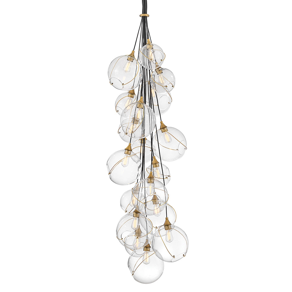 Skye Double XL Multi Tier Chandelier In Light Brass Finish