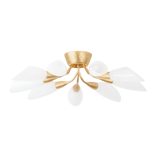 ENFIELD Semi Flush with Vintage Gold Leaf Finish