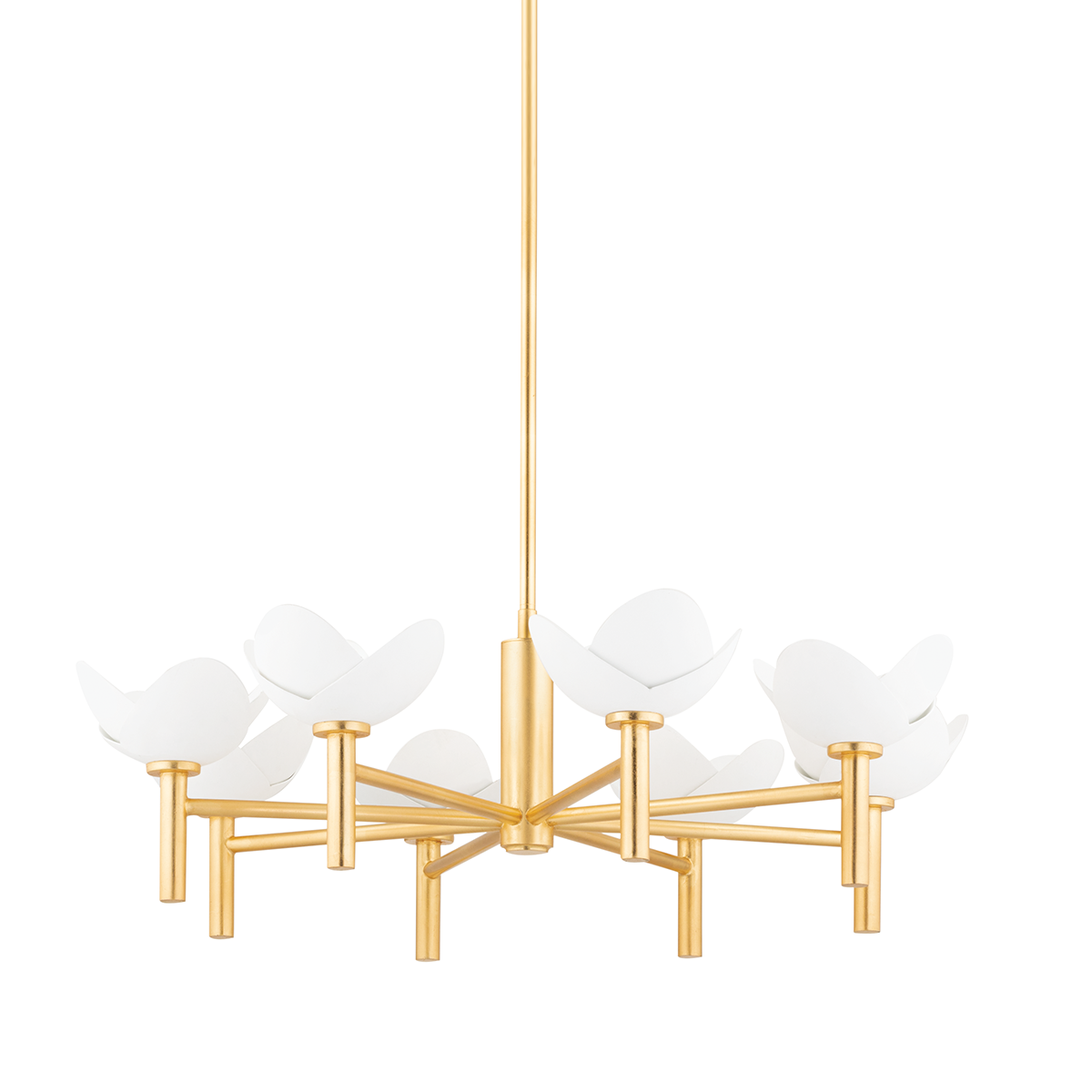 Dawson Chandelier with Gold Leaf/white Plaster Finish