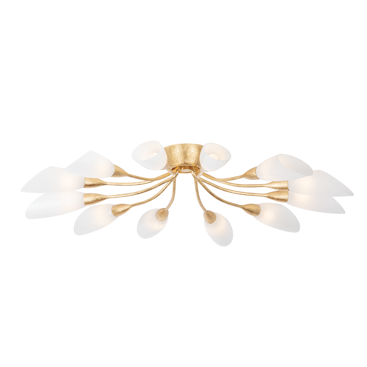 ENFIELD Semi Flush with Vintage Gold Leaf Finish