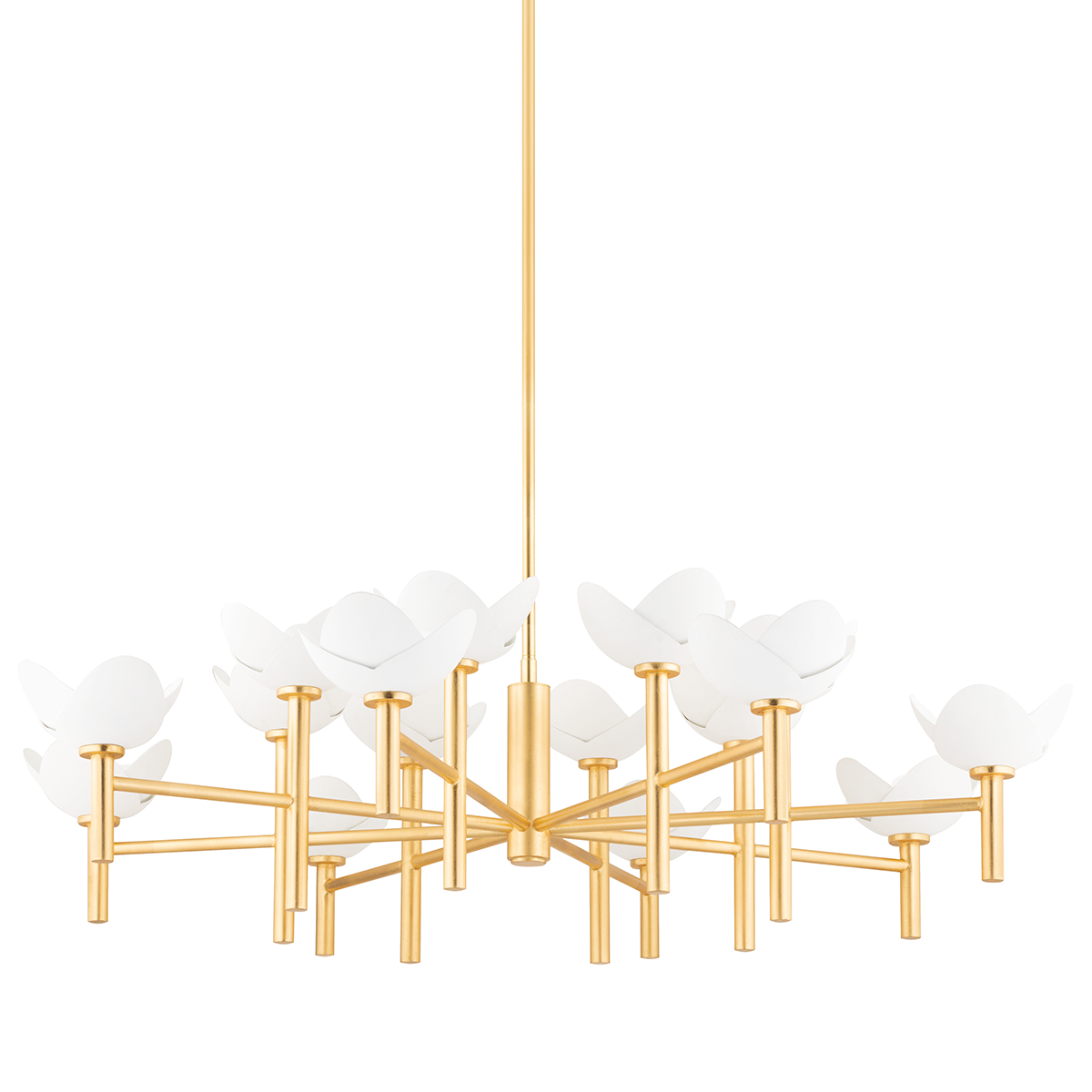 Dawson Chandelier with Gold Leaf/white Plaster Finish