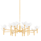 Dawson Chandelier with Gold Leaf/white Plaster Finish